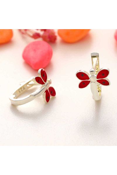 norsary Silver Dragonfly Kids Earrings