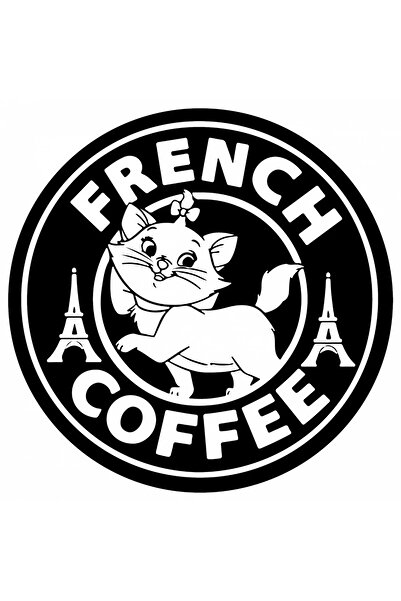 INOVATIX Set de 8 piese, autocolant Starbucks French Coffee, INOVATIX®. 6 cm