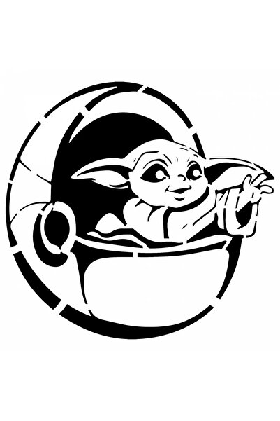 INOVATIX Set de 8 piese, autocolant Star Wars cu bebelușul Yoda în pătuț, INO...