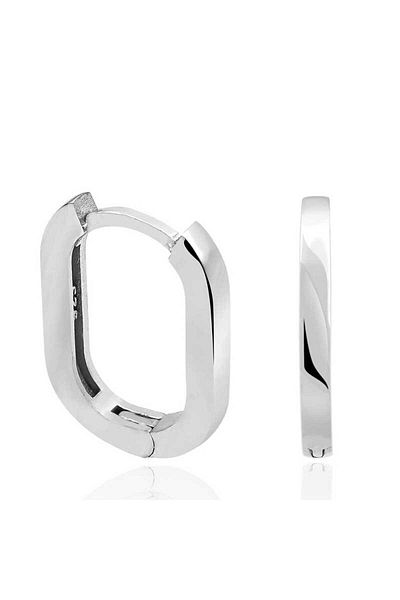 norsary Silver Stoneless J Women's Earrings