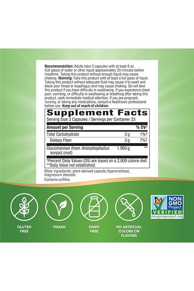 Nature's Way Nature's Way, Glucomannan from Konjac Root, 1995 mg, 100 Vegetarian Capsules (665 mg each)