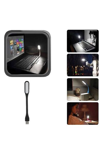 SyaMAG LED Reading Lamp, USB, Flexible Arm, Black, 17x2cm
