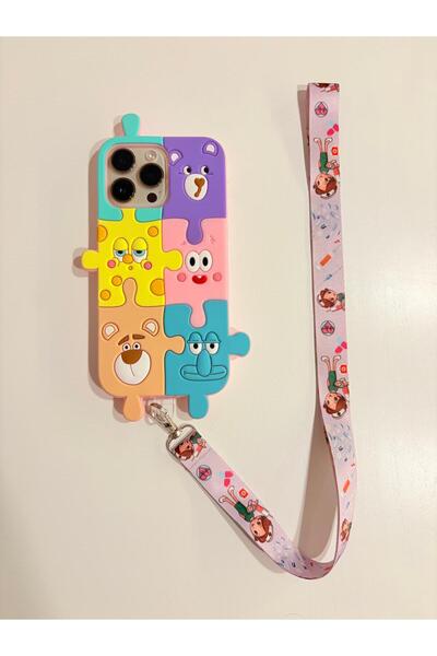 Store Hemşire Desenli Pembe Boyun Askı İpi, Kimlik Kartı ve Telefon Askısı(Te...