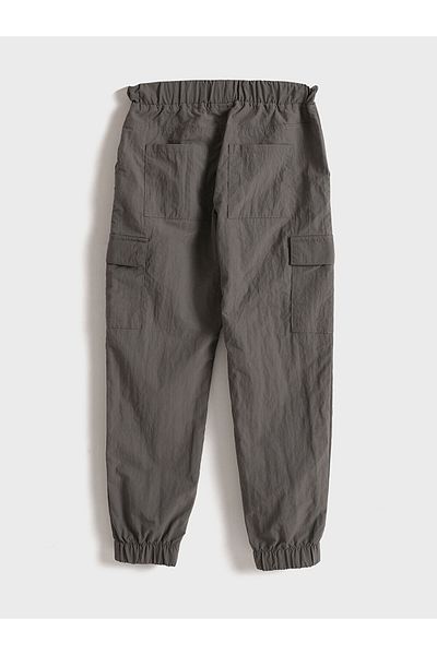 LC Waikiki Lcw Kids Gray Comfortable Fit Elastic Waist Boys Cargo Jogger Pants S4Gu28Z4Nvy25
