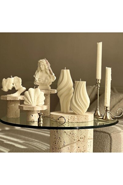 SCA CANDLE büyük Vazo +küçük vazo sevgililer +deniz kabuğu çizgili şamdan mum...