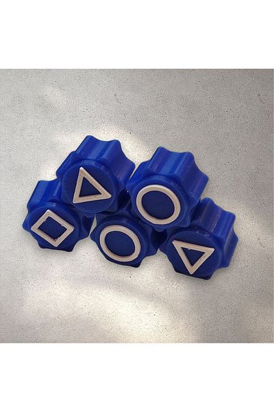 OEM Gonggi game set with stand, Squid Game, 3D printed, blue