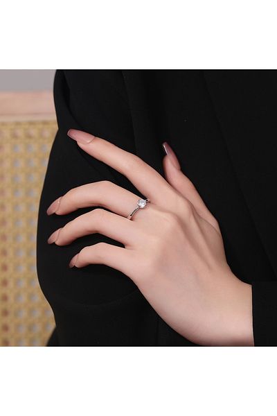 delis Inel Argint 925, Jw1394, Model Elegant Cu Piatra, Placat Cu Rodiu