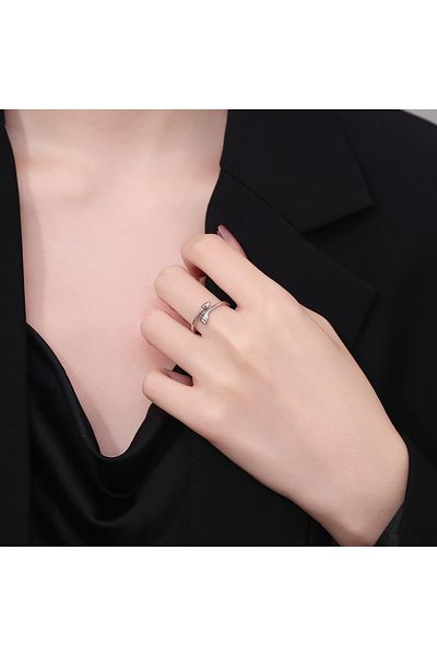 delis Inel Reglabil Argint 925, Jw1366, Model Sageata, Placat Cu Rodiu