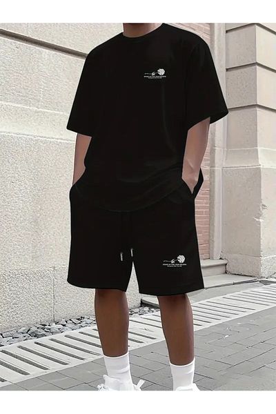 Guillermo Men's Summer Loose Fit Short Sleeve Shorts and Round Neck