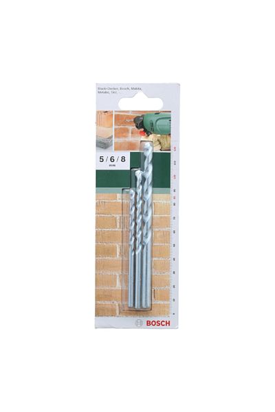 Bosch 3-Pieces Impact-Resistant Tungsten Carbide Tip Masonry Drill