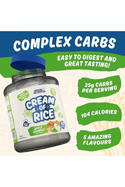 applied nutrition Cream of Rice - High Carbohydrate Supplement, 2kg (Apple Crumble)