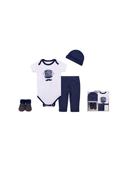 Factory Price - مجموعة من 6 قطع - هدية ملابس أطفال - أبيض/أزرق داكن