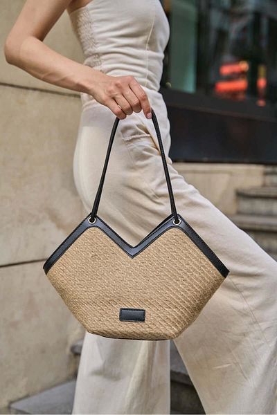 PayBuy Geantă tote de volum mare pentru femei, cu margine din piele texturată, cu fermoar