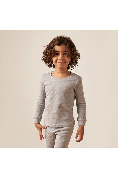 Juniors طقم تيشيرت حراري سادة مع بيجامة