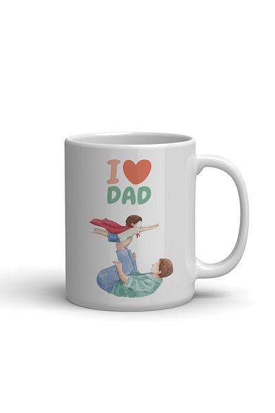 NACARLAR I Love Dad Printed Mug Cup for Fathers