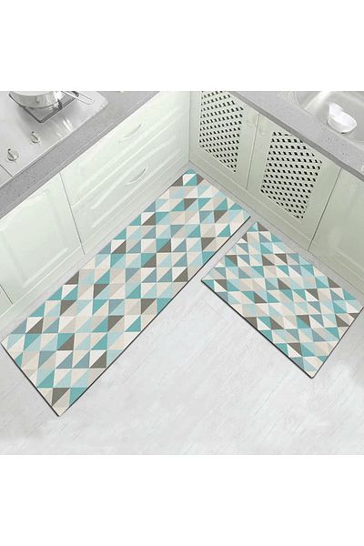COOYA 2 Piece Kitchen Passes Floor Mats, Easy Wash Dry,Water Absorption Fast,40x60cm+40x120cm
