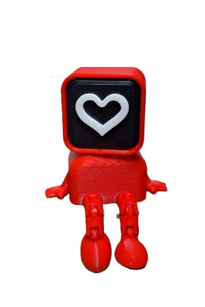 3DONE MODELS Squid Game red love heart soldier action figure, 3D printed