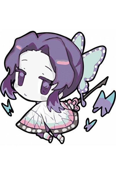 INOVATIX Set de 8 piese, autocolant Shinobu Kochou Demon Slayer, INOVATIX®. 6 cm