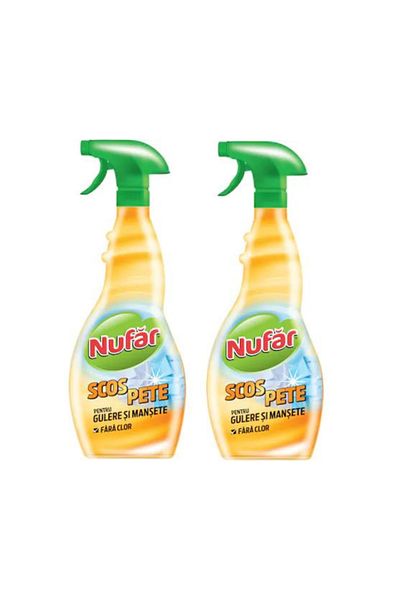 Nufar Pachet 2 x Solutie scos pete pentru gulere si mansete fara clor, 500 ml
