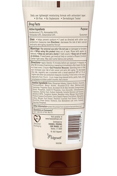 Hawaiian Tropic Sunscreen Lotion Skin Defense, , SPF 50 UVA/UVB Lightweight- 177ml