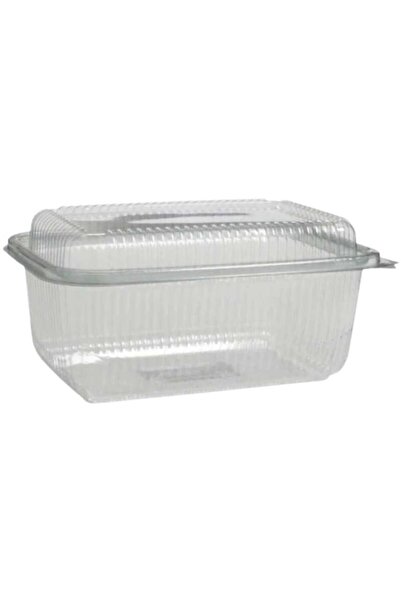 LYOBEST Set 100 caserole rPET dreptunghiulare transparente, capac inalt, 1000 ml