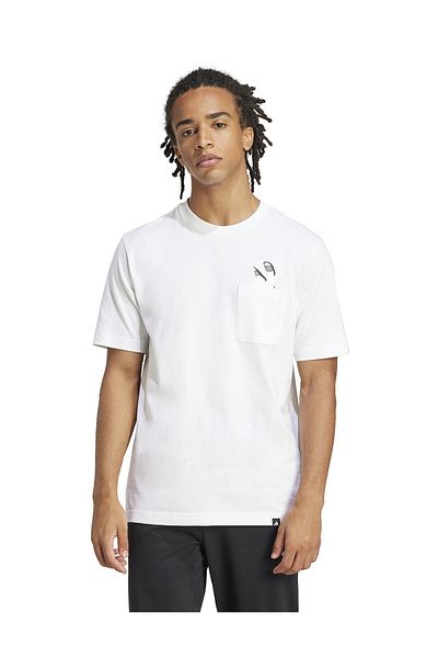 adidas M L Slide Pkt T Ανδρικό casual μπλουζάκι λευκό