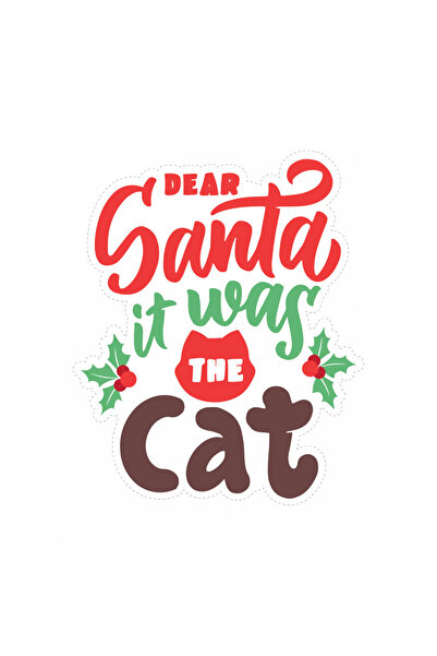 INOVATIX Set de 8 piese, autocolant Moș Crăciun, era pisica, INOVATIX®. 6 cm