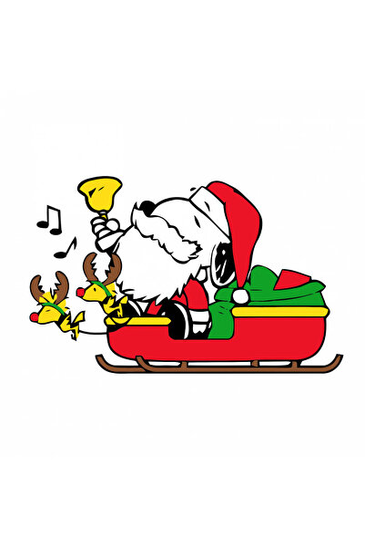 INOVATIX Set de 8 piese, autocolant Snoopy cu Moș Crăciun într-o sanie, INOVA...