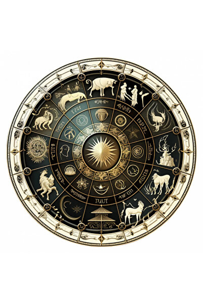 INOVATIX Set de 8 autocolante cu roată zodiacală și animale, INOVATIX®. 6 cm