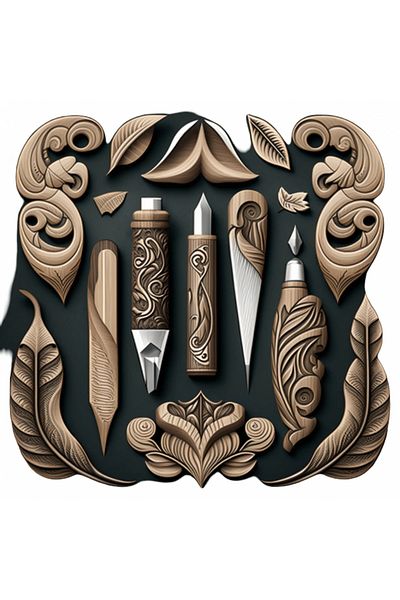 INOVATIX Set de 8 piese, Set de instrumente pentru sculptat autocolante, INOVATIX®. 6 cm