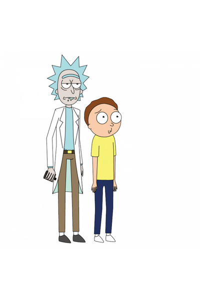 INOVATIX Set de 8 piese, autocolant Rick și Morty uită-te uimit, INOVATIX®. 6 cm