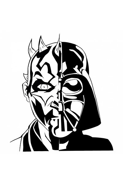 INOVATIX Set de 8 piese, autocolant față-verso Darth Maul Star Wars, INOVATIX...