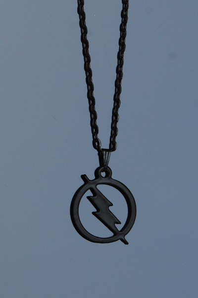 Rua Jewelry The Flash Lightning Necklace - Black Color Classic with Chain