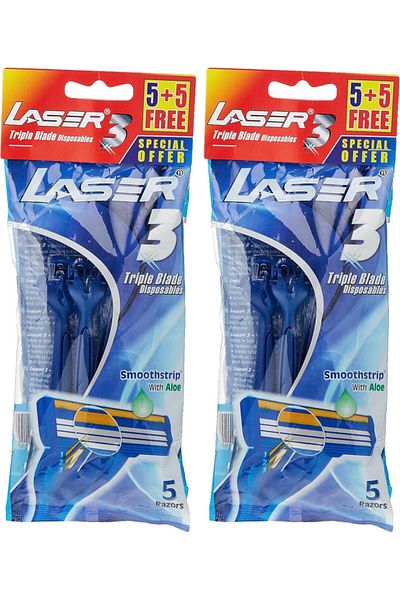 Laser 3 Tripple Blade Disposable Shaving Razor-10 Pieces