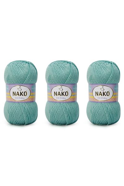 NAKO Elit Baby Anti-pilling Νήματα πλεξίματος χειρός 100 gr 3 τεμάχια Χρώμα 10482 Azur