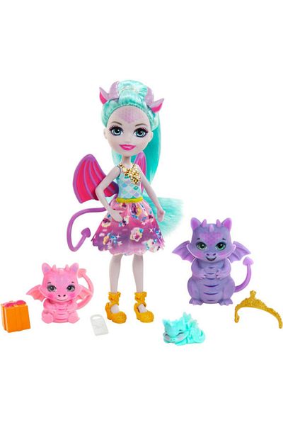 mattel Set de joaca Royal Enchantimals - Deanna Dragon si Familia Dragonilor
