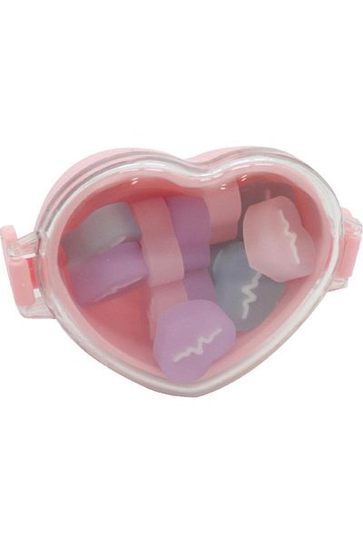 Roco Rubber Eraser Heart in Plastic Box Assorted Color