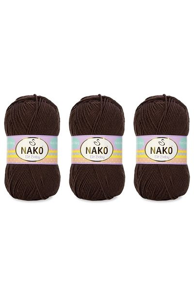 NAKO Elit Baby Anti-pilling Νήματα πλεξίματος χεριών 100 gr 3 τεμαχίων Χρώμα 4367 Καφέ