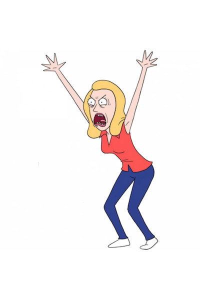 INOVATIX Set de 8 piese, autocolant Rick și Morty Beth țipând, INOVATIX®. 6 cm