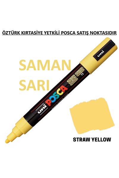 Uni Posca Straw Yellow Marker Pc-5M (1.8-2.5mm) Poska Pc5M Pc - 5m