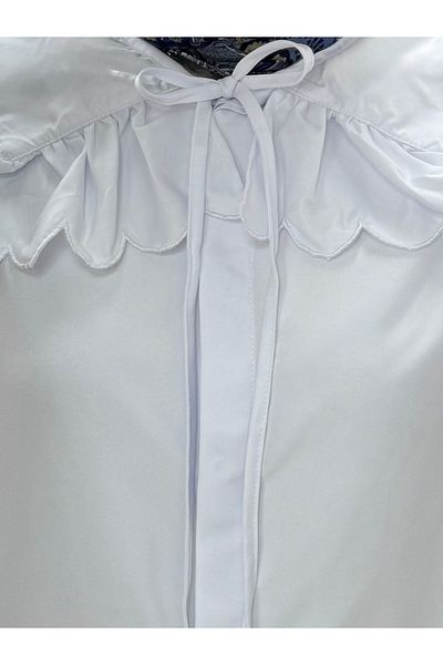 Mihra Πουκάμισο με λεπτομέρεια με βολάν Tirelle Collar-EU2918 Λευκό