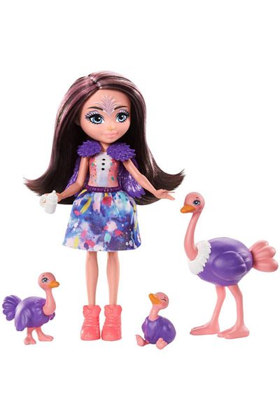 mattel Play set Enchantimals, Ophelia Ostrich, Rapid, Feathers and Flapper