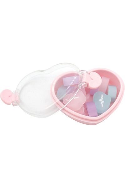 Roco Rubber Eraser Heart in Plastic Box Assorted Color