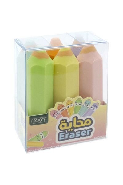Roco Rubber Eraser Pencil in Pet Box Assorted Color