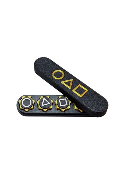 OEM Gold and black Gonggi game set with stand and keychain 3DONE MODELS, Squid Game, 3D printed