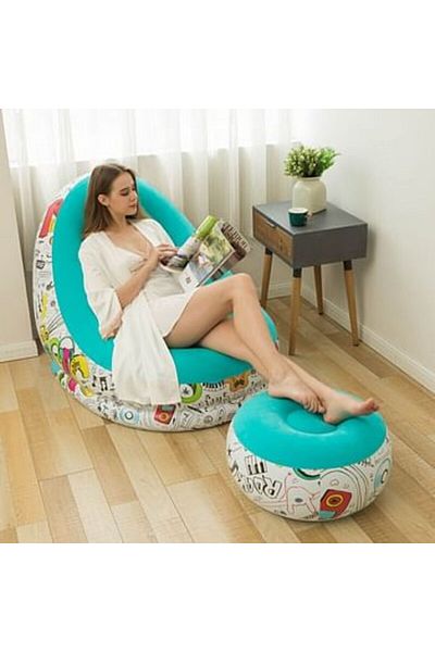 Cyber 2pcs Lazy outdoor air inflatable sofa for balcony bedroom living room