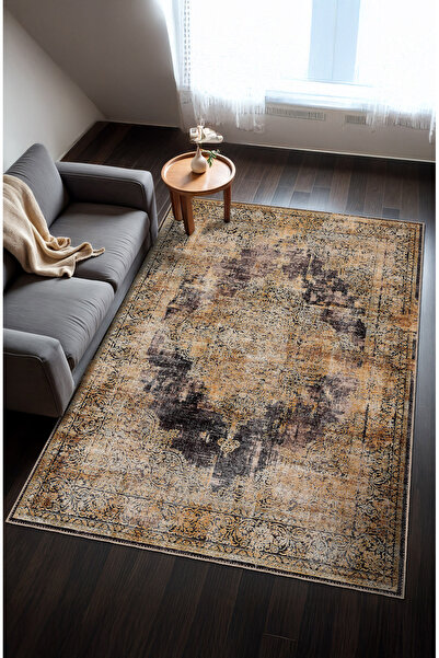 BigArts Home Makinede Yıkanabilir Kaymaz Taban Leke Tutmaz Göbekli Salon Halı...