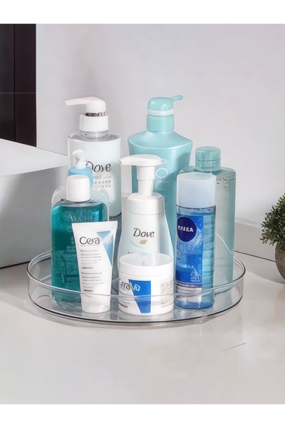 EVSTYLE 2-Piece 360 Degree Rotary Organizer - Transparent