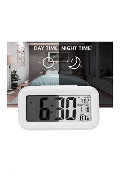 HOBİPİX Dijital Masa Saati LCD Ekranlı Termometre Alarm