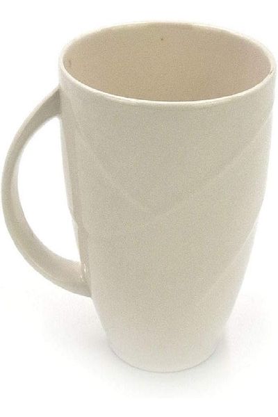 QUALITIER White Ceramic Mug – 360cc Capacity, Classic Design